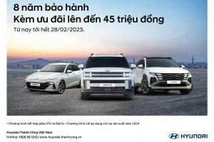 HYUNDAI THÀNH CÔNG TRIỂN KHAI CHƯƠNG TRÌNH ƯU ĐÃI KÉP BẢO HÀNH DÀI HẠN – GIẢM GIÁ ĐẾN 45 TRIỆU ĐỒNG