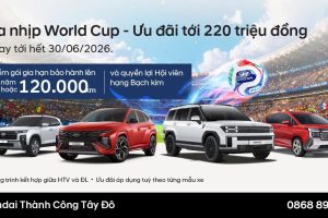 HYUNDAI THÀNH CÔNG TRIỂN KHAI CHƯƠNG TRÌNH “HOÀ NHỊP WORLDCUP – ƯU ĐÃI LÊN TỚI 220 TRIỆU ĐỒNG”