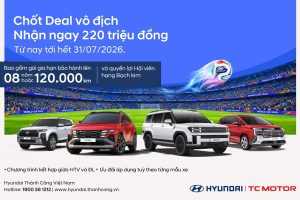 HYUNDAI THÀNH CÔNG TRIỂN KHAI CHƯƠNG TRÌNH ƯU ĐÃI THÁNG 7 CHỐT DEAL VÔ ĐỊCH – NHẬN NGAY 220 TRIỆU ĐỒNG
